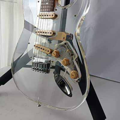 Barclay Acrylic Strat-Style Guitar w/ Transparent Acrylic Headstock – Rare (1990s–2000s) image 2