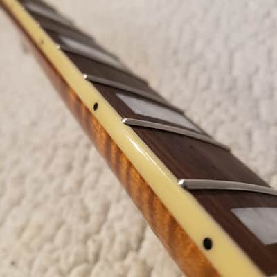 Unbelievable USA bound,Roasted ( 5A +) flame maple neck.Hidden fret tangs.Rounded edges", Made for a Jazzmaster , Tele or Strat  body # PJM-5A -You never felt frets like this. image 16