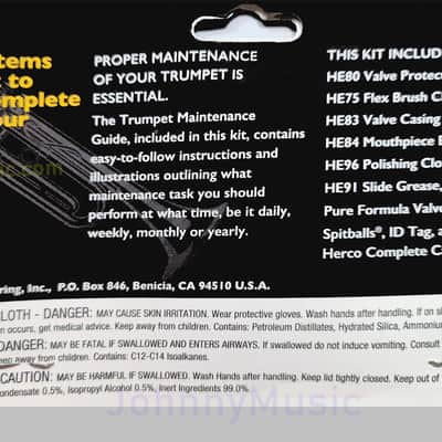 Herco Trumpet Maintenance Kit "everything you need to keep your trumpet performing at its best" Made in USA image 3