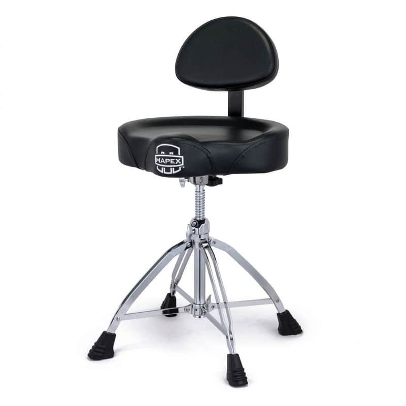 Drum Stool Mapex Spindle Adjustment With Back Rest And Saddle Top T875 image 1