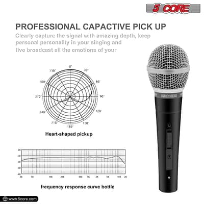 5Core XLR Microphone Dynamic Mic Karaoke Singing Studio Microfono Handheld Mics-ND 58 2PCS image 13