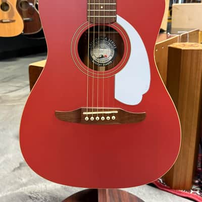 Fender electric-acoustic guitar "Malibu Player", Fiesta Red finish - Open Box image 3