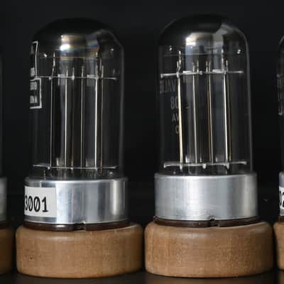 4x 1960s GEC 6080 Black Plate Double Square Getter UK Made Amplitrex Tested Tube image 4