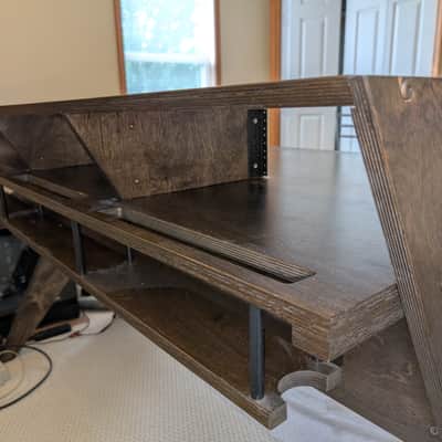 Output Platform Studio Desk 2018 with Keyboard Tray and Risers - Kodiak Brown image 13