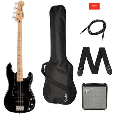 Squier Affinity Precision Jazz Bass Guitar Package - Black image 2