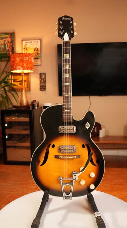 1966 Harmony H70 Meteor with Bigsby - Sunburst image 1