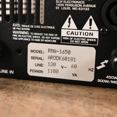 Audio-Centron RMA-1650 1300W Stereo Power Amplifier CG01NUW image 10