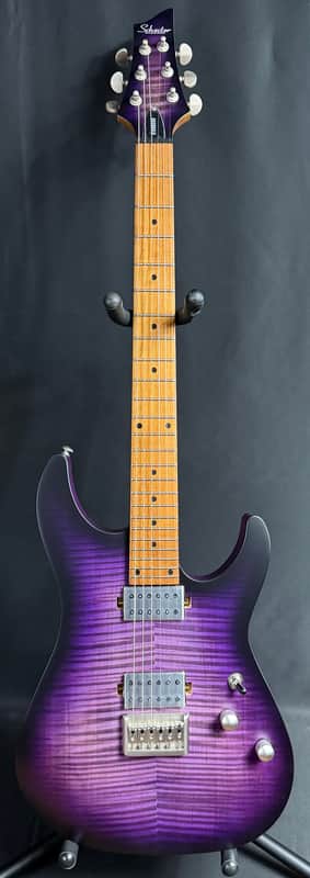 Schecter C-1 Standard Plus Electric Guitar Transparent Purple Burst Finish image 1