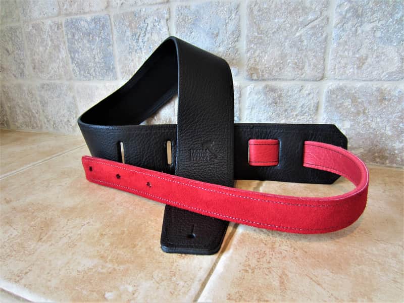 Italia Leather Straps 2.5 INCH WIDE VINTAGE LEATHER GUITAR STRAP Vintage Rock 2026 image 1