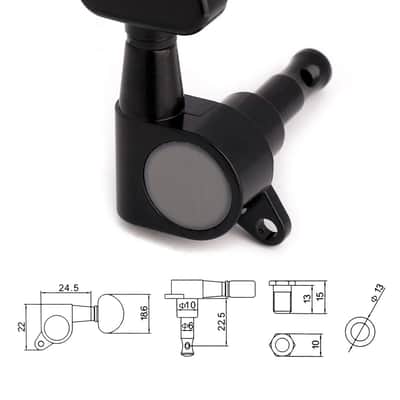 3R3L Sealed Guitar String Tuning Pegs Tuning Keys Machine Heads Tuners for Electric Guitar or Acoustic Guitar Half Round Black. image 3