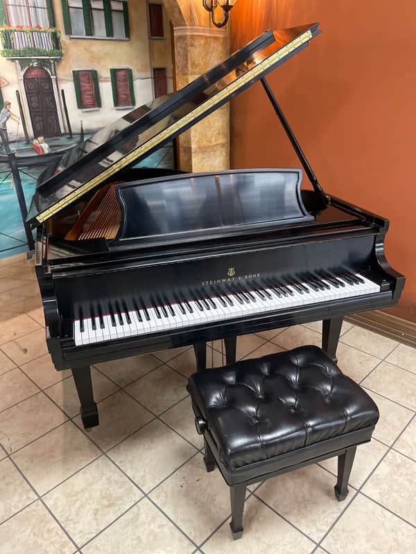 Steinway Model L 5'10 1/2" Grand Piano - Ebony Satin - 2001 Model image 1