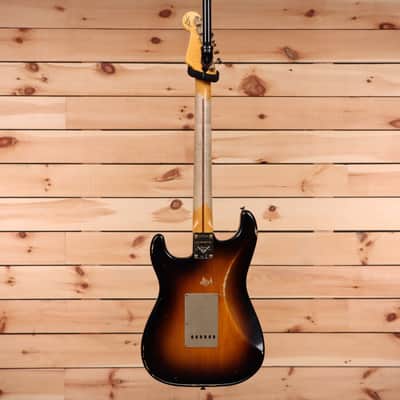 Fender Custom Shop Limited 1955 Stratocaster Relic - Wide Fade 2 Color Sunburst - CZ563358 image 9