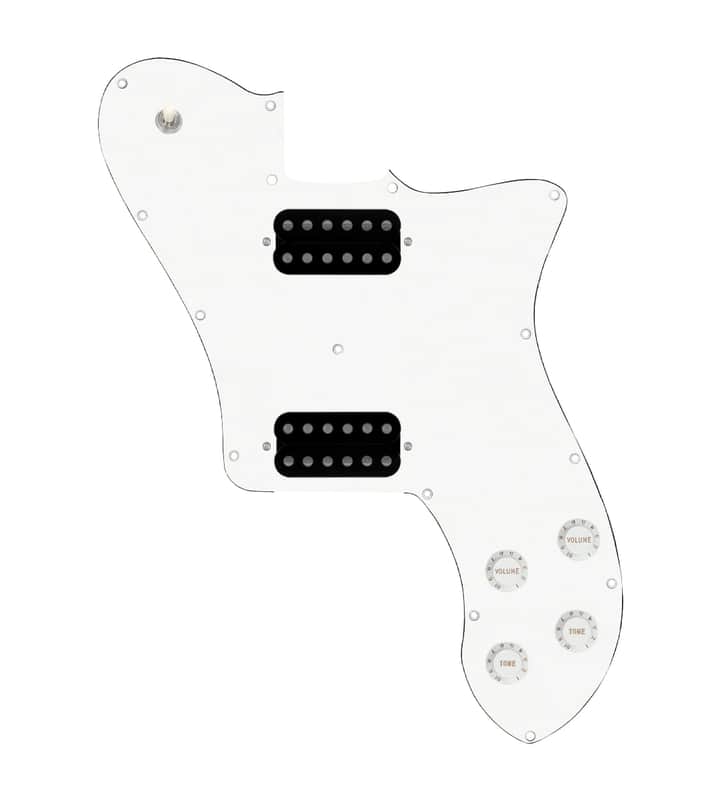 920D Custom 72 Deluxe Tele Loaded Pickguard With Uncovered Cool Kids Humbuckers, White Knobs, and White Pickguard image 1