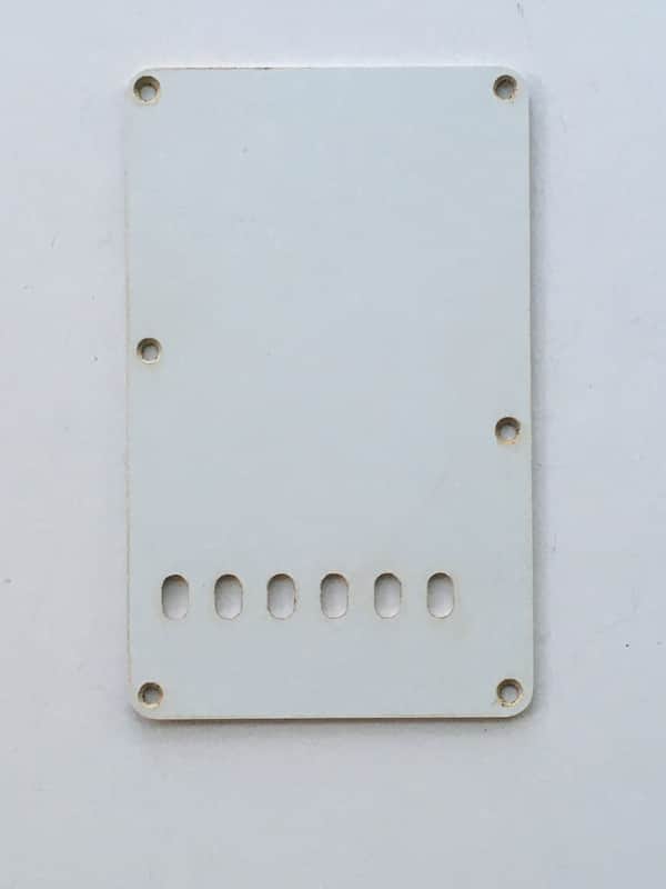 Lefty Genuine Fender Guitar Relic Strat Back Plate Tremolo Cover 1-ply Off White image 1