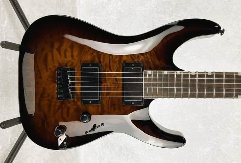 IN-STOCK - LTD MH-200HT QUILTED MAPLE HARDTAIL GUITAR | DARK BROWN SUNBURST image 1