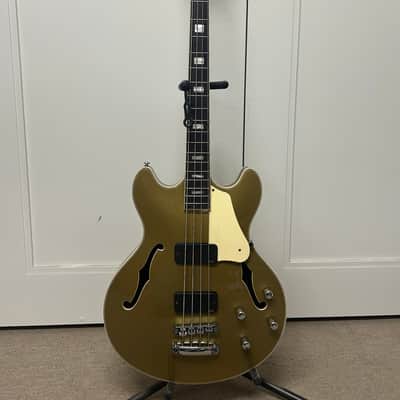 Schecter Corsair Semi Hollowbody Bass Guitar - Metallic Gold image 1