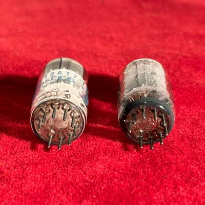 Jan Philips / GE 12AT7 Mismatch Pair Preamp/Amplifier Vacuum Tubes 1980s/1960s - Clear Glass image 2