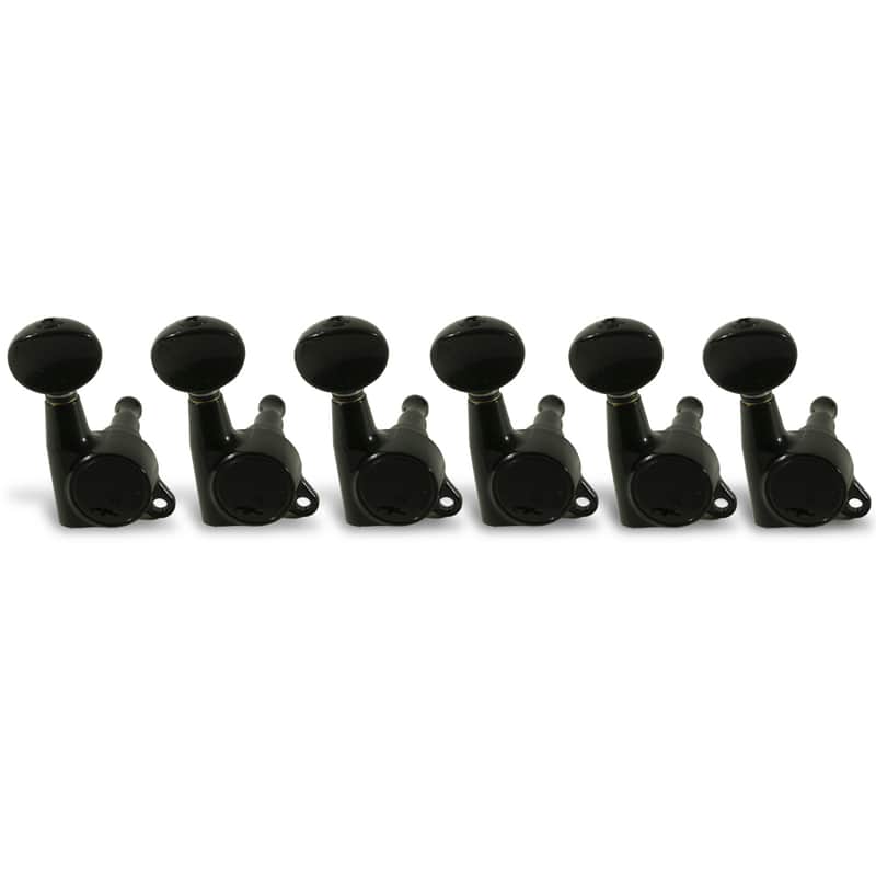 Gotoh 6 In Line Mini Tuning Machines 16:1 Gear Ratio Black image 1