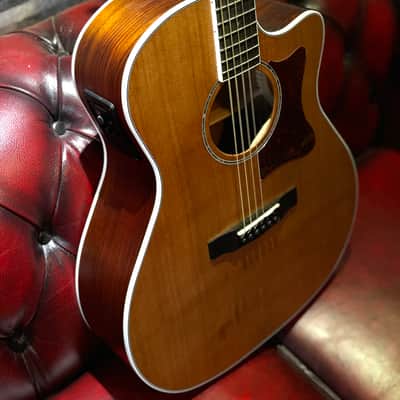Cort GA5F-BW NS Grand Regal Series Solid Red Cedar/Australian Blackwood Grand Auditorium Cutaway with Electronics - Natural Satin image 2