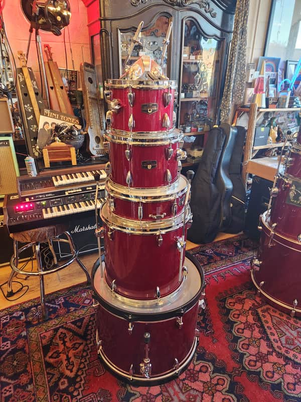 Tama Imperialstar Drum Set 10" / 12" / 16" / 22" / 4.5x14" 5pc. Kit Red Sparkle image 1