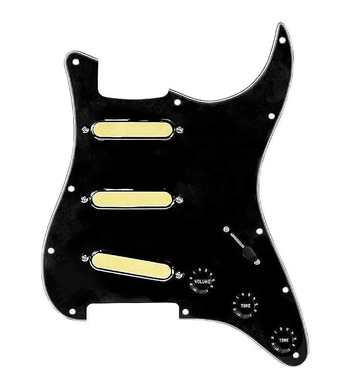 920D Custom Gold Foils Loaded Pickguard 5 way for Stratocaster Guitars Black / Black image 1