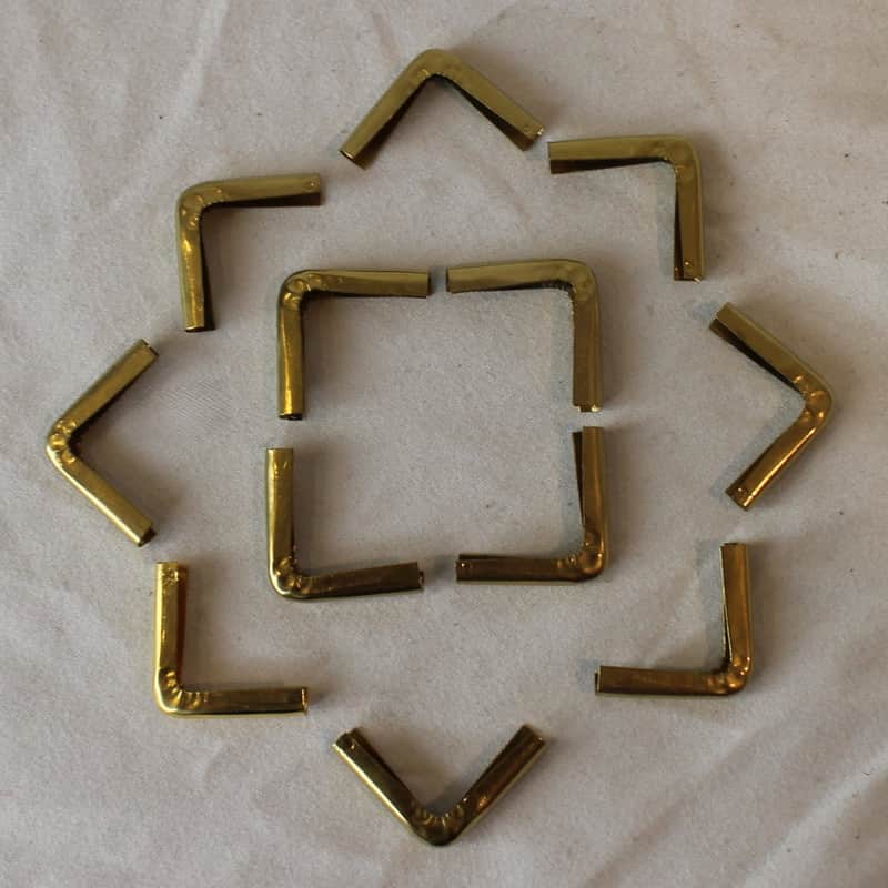 NEW Accordion Repair Part - Gold Bellows Corners 45mm Right Angle (Lot of 12) image 1