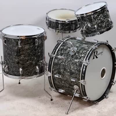 Rogers 22/13/16/5x14" 60's Drum Set - Black Diamond Pearl image 5