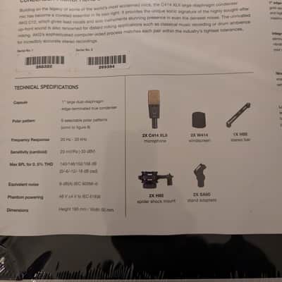 AKG C414 XLII/ST Stereo Matched Pair 2010s - Black image 2