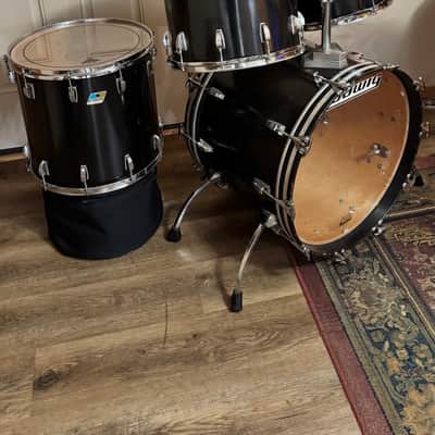1980’s Ludwig Black Cortex Drum Set image 4