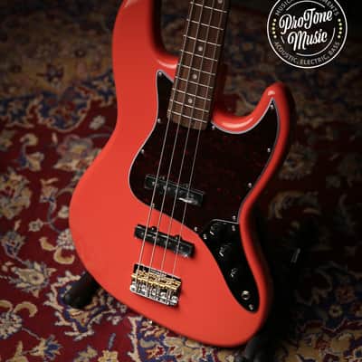 Vintage VJ74 Reissued Bass Firenza Red Matching Colour Headstock image 3