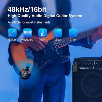 LEKATO 2.4GHz 18 Channels Wireless Guitar Transmitter Receiver Audio System image 4