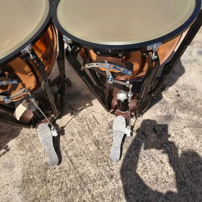 Set of 4 Ludwig Standard Series Polished Copper Timpani with Gauges - 23"/26"/29"/32" image 5