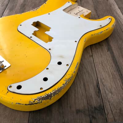FRANCHIN Jupiter bass body Relic Aged Monaco Yellow 100% Nitro Lacquer Poplar Precision P-Bass Style Made in Italy - Stock piece #23430826 image 7