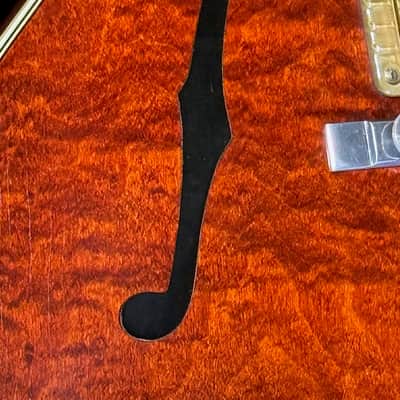 Gretsch 6122 Country Gent 1960 - very early production beautiful Flamey Maple & the coolest factory F-Hole Inserts. image 14