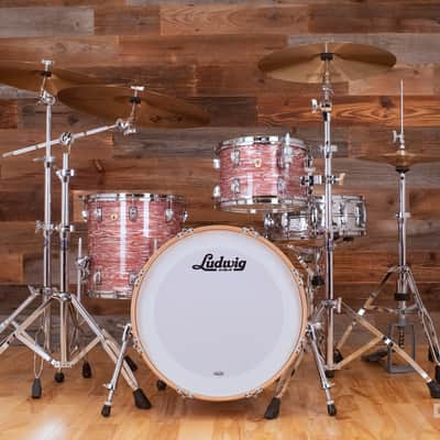 LUDWIG CLASSIC MAPLE 3 PIECE FAB DRUM KIT, VINTAGE PINK OYSTER image 1