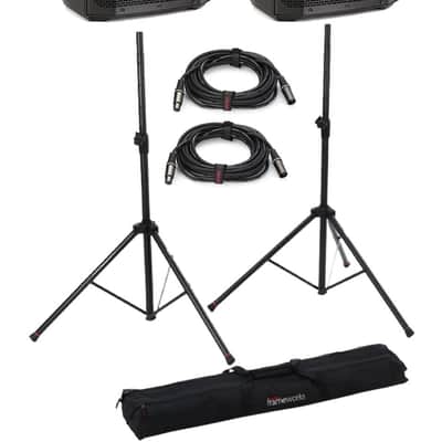 Electro-Voice Everse 12 12-inch 2-way Battery-powered PA Speakers with Stands and Cables - Black image 1
