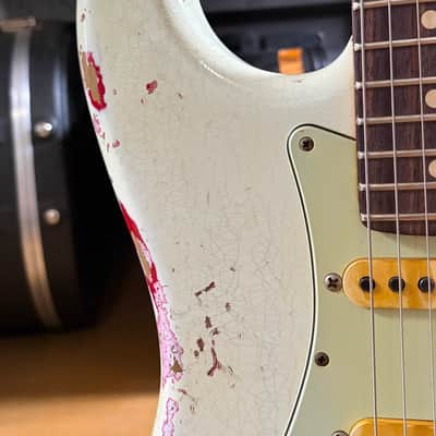 2015 Fender Custom Shop Limited Edition White Lightning ’60s Strat Heavy Relic HSS Floyd Rose – COA/OHSC image 8