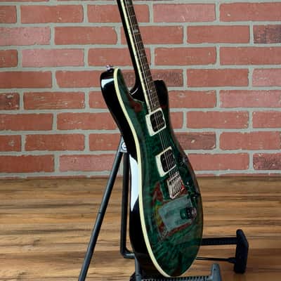 PRS SE Custom 24 Quilt Electric Guitar - Teal Black (Black Back) image 6