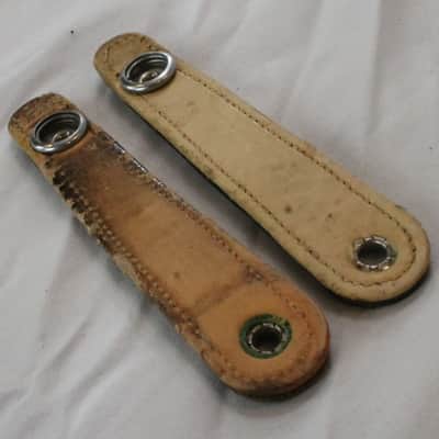 Accordion Bellows Italian Black Strip Leather Clasp Part - Pair of 2 Pieces image 2