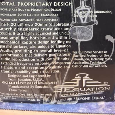 Equation Audio F.20 SE Microphone with pop screen 2012 - Brushed Stainless Steel image 12