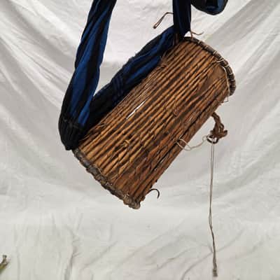 Small 12" Hand-Made Nigerian "Talking Drum" (C020-10) image 4