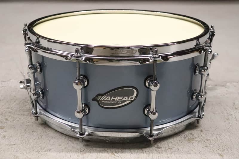 Ahead Steam Bent 1-ply Maple Snare Drum 6x14 Custom Porcaro Blue Finish image 1