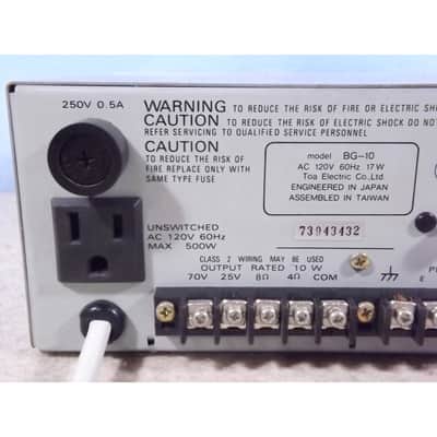 TOA BG-10 Amplifier - 10W PA system image 4
