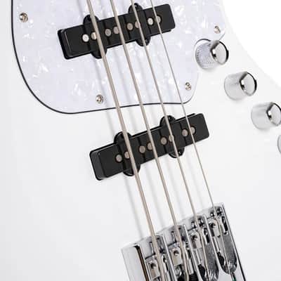Cort NJS4WHT Elrick NJS 4 Bass Guitar. White image 3