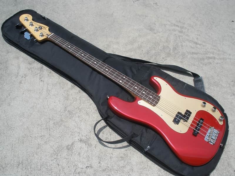 1997 Fender California Series Precision Bass Special USA - Candy Apple Red w Gold Guard - Clean! image 1