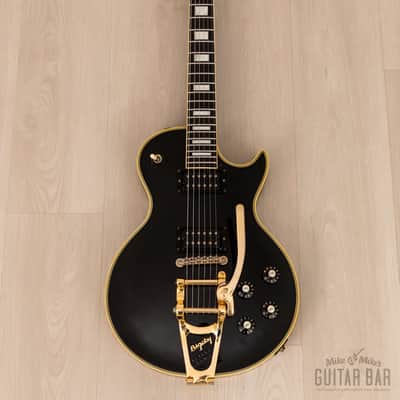 1981 Greco Super Real Custom EG1000 Black Beauty Vintage Guitar w/ Maxon Dry Z Pickups, Bigsby B7, Case image 2