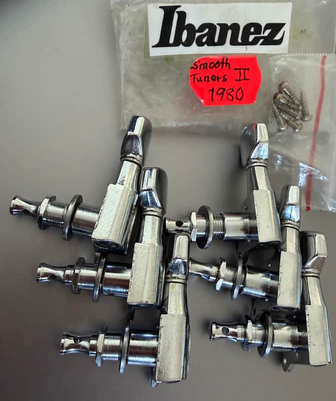 Ibanez Smooth tuners II 1980 complete with screws - Chrome image 1