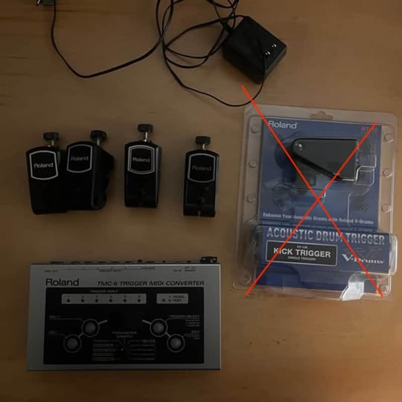 Roland TMC-6 Trigger MIDI Converter + 4x RT-10 Drum Triggers (T/S/K) image 1