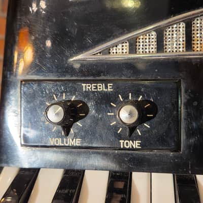 Vintage 1960s Philharmonic Piano Acoustic-Electric Accordion Black w/ OHSC & New Strap image 4