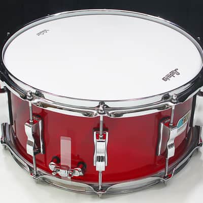 Ludwig Vistalite 6.5" x 14" Snare Drum w/ VIDEO! Red Vista Lite Acrylic image 3